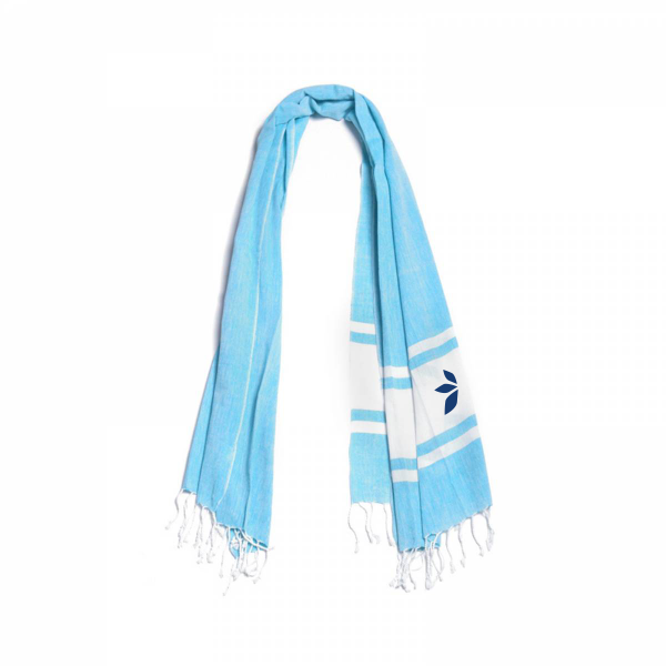 Paréo fouta serviette de plage personnalisable bleu sur Marseille